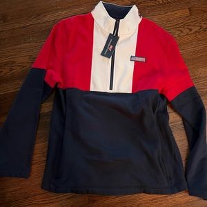 Vineyard vines men’s quarter zip large American flag NWT